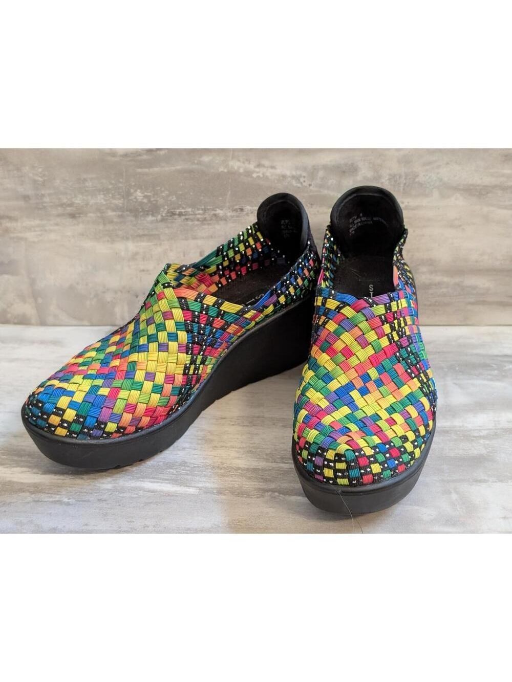 Steven by Steve Madden Women's Multicolor Woven Wedge Shoes Sz 6